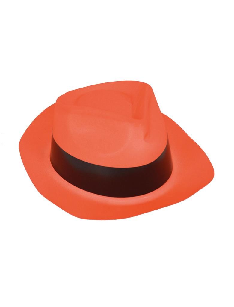 Hoed Plastiek Fluo Oranje