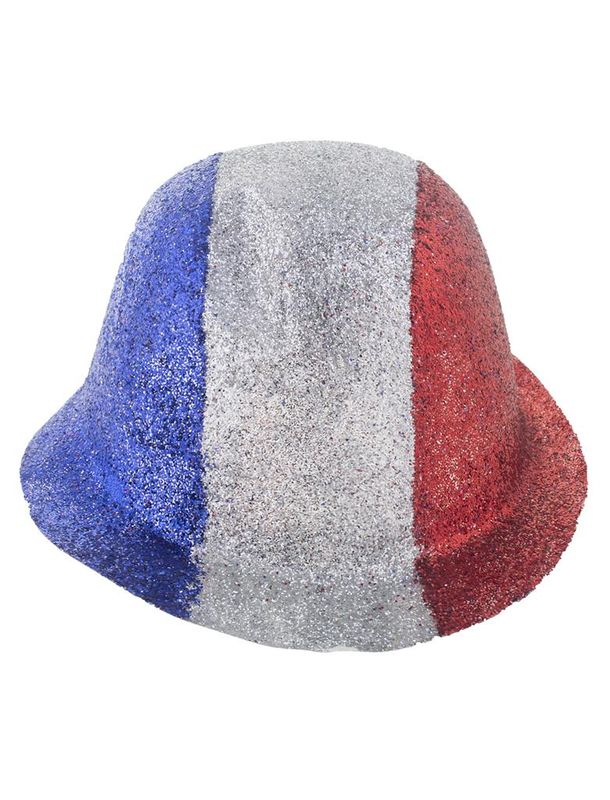 Bolhoed Blauw Wit Rood Glitter