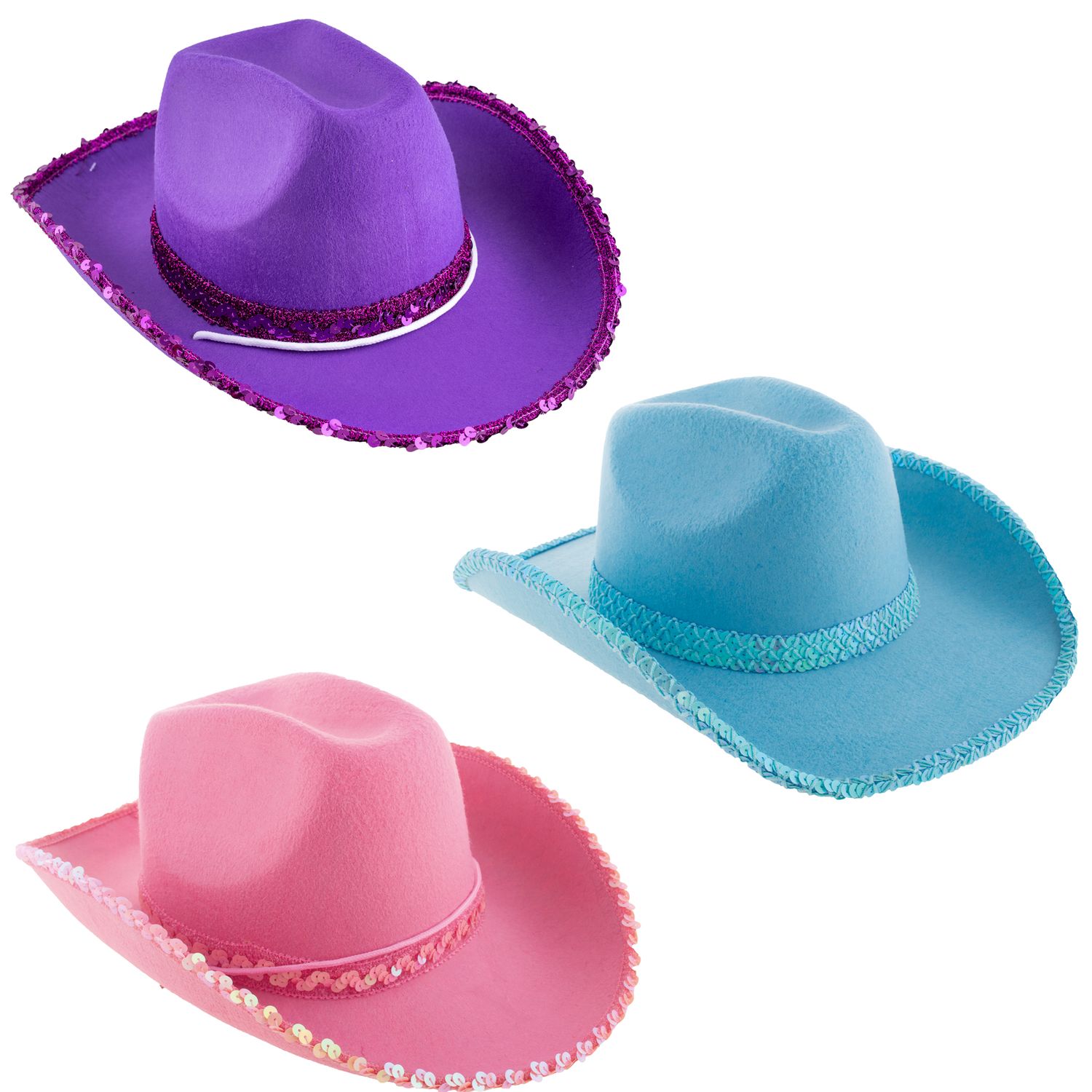 Cowgirlhoed 3 kleuren Cowgirlhoed 3 kleuren