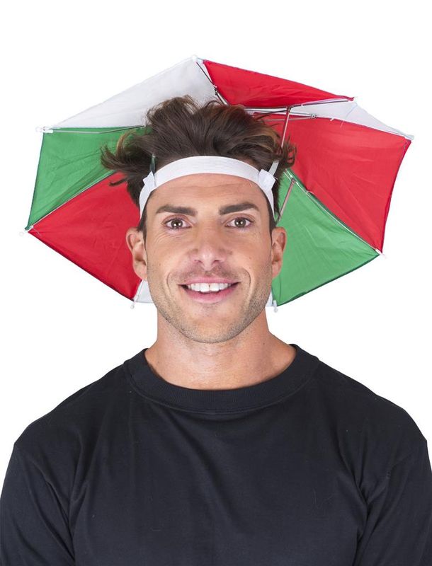 Parapluhoed Rood Wit Groen