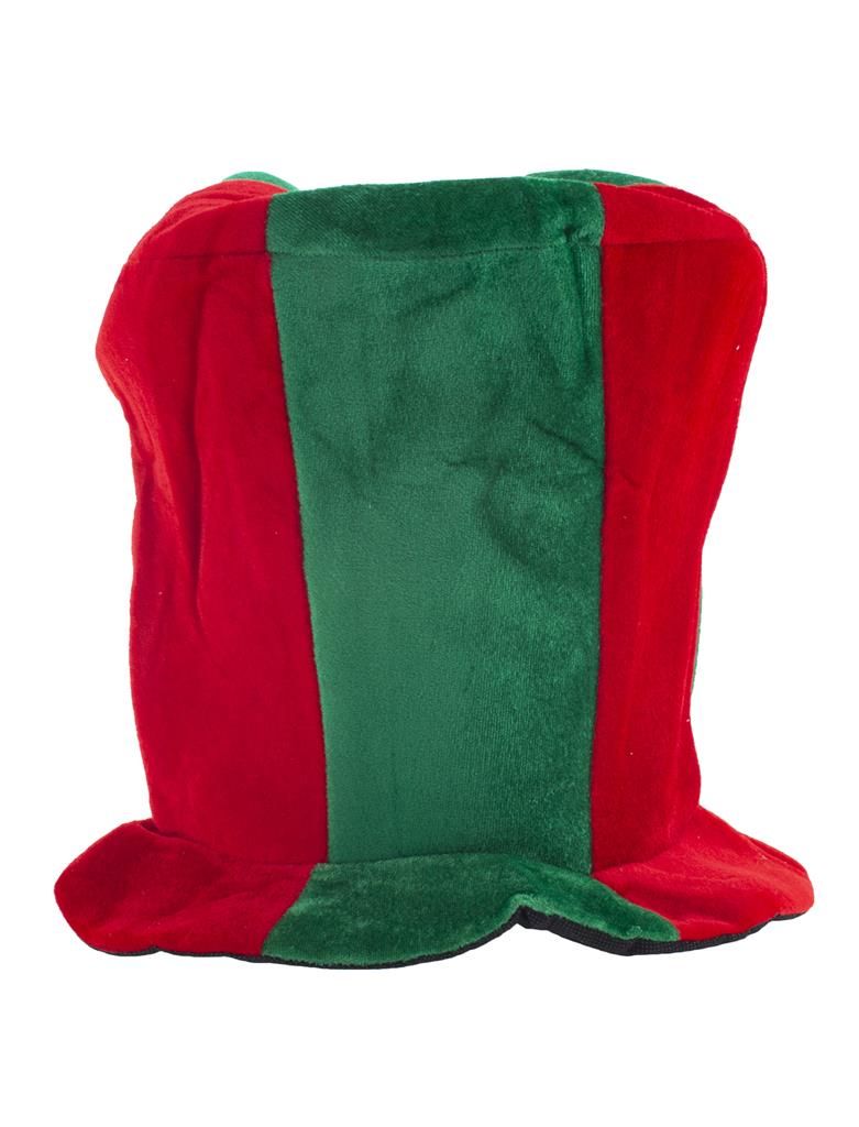 Hoge Hoed Rood Groen Fluweel Hoge Hoed Rood Groen Fluweel