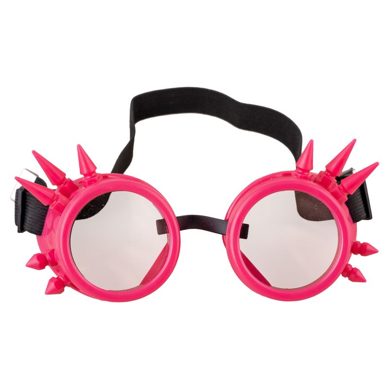 Steampunk-Brille mit Nieten Rosa