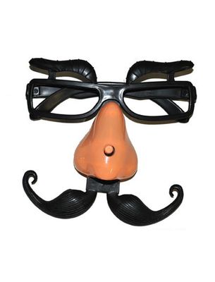 Brille mit Schnurrbart und bewegend Nase
