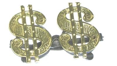 Bril met dollarteken Bril met dollarteken