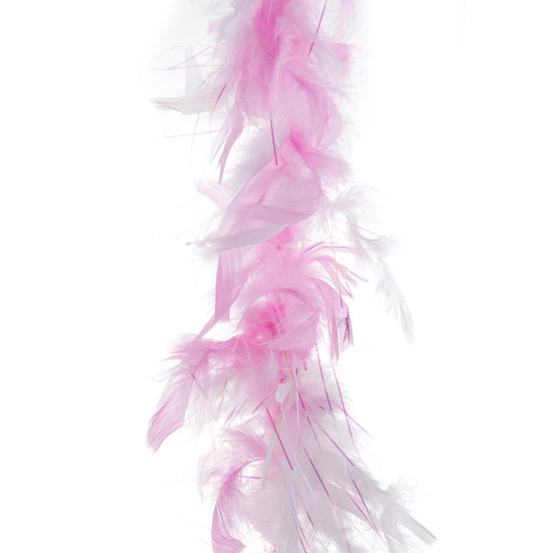 Federboa Weiß/Rosa mit glanz Lametta 2m 45g