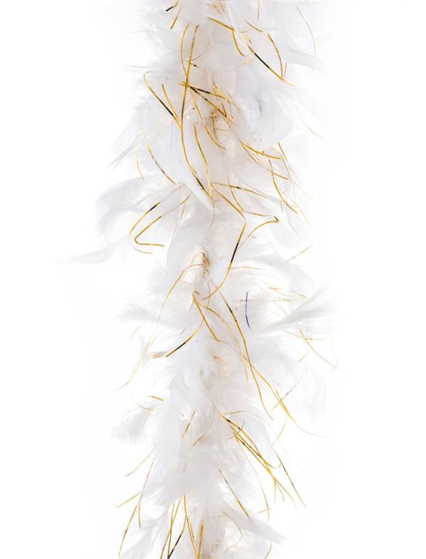 Federboa Weiß mit gold Lametta 2m 45g