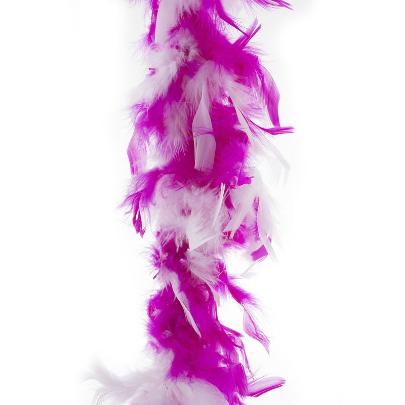 Federboa Weiß/Fuchsia 2m 45g