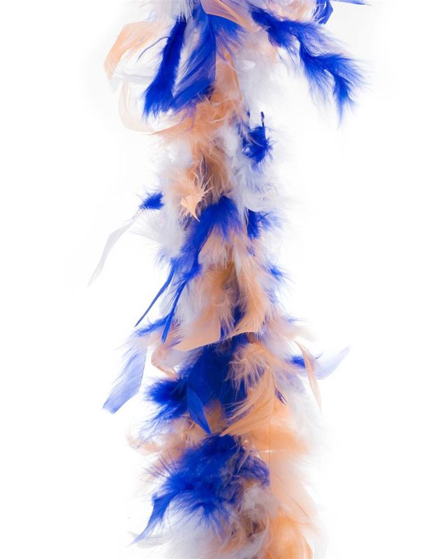 Federboa Weiß/Blau/Orange 2m 45g