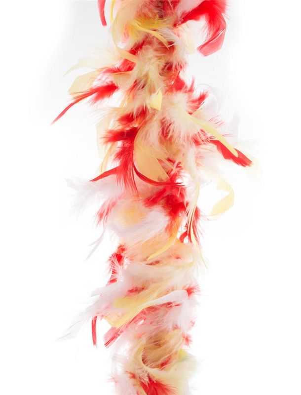 Federboa Rot/Gelb/Weiß 2m 45g