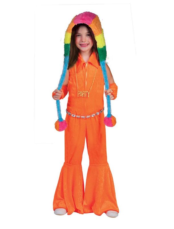 Disco jumpsuit Fluo Orange Mädchen