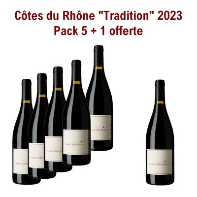 Pack 5+1 - Côtes du Rhône Pack 5+1 - Côtes du Rhône "Tradition" 2023