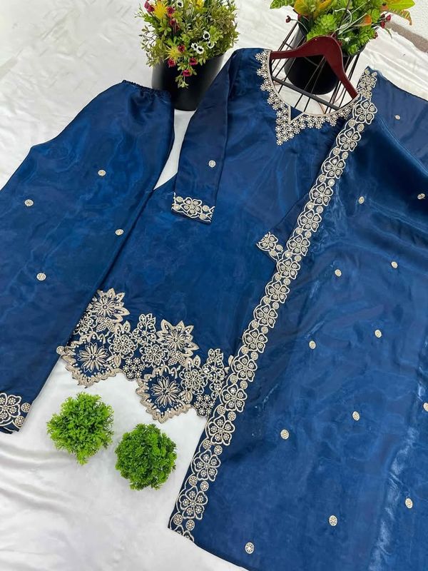 Jimmy Choo silk suit with heavy embroidery