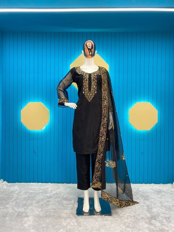 DESIGNER SUIT WITH PANT AND DUPATTA WITH REAL MIRROR