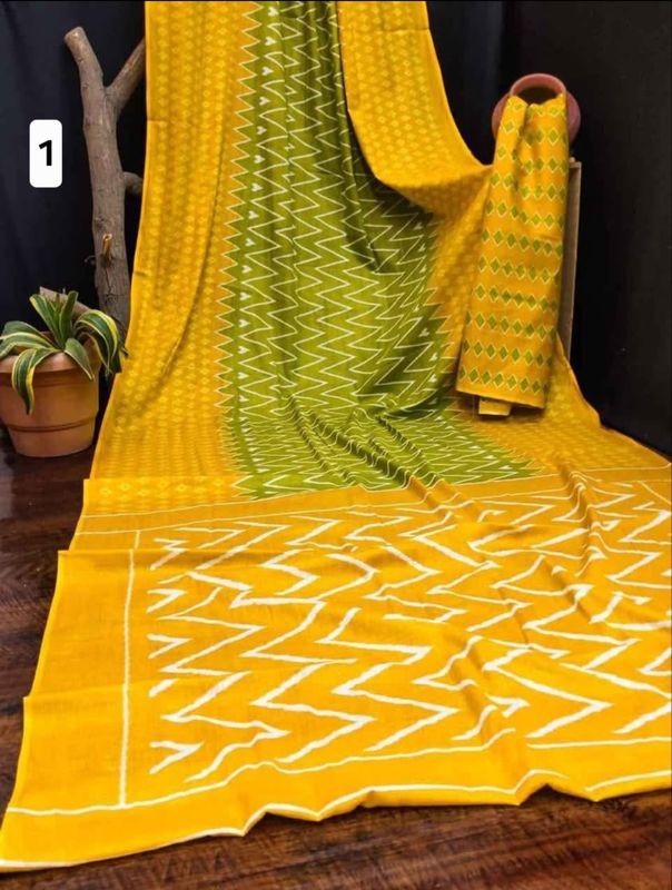 Cotton saree with blouse piece