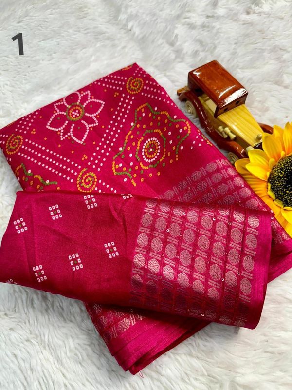Bandhni Silk Saree