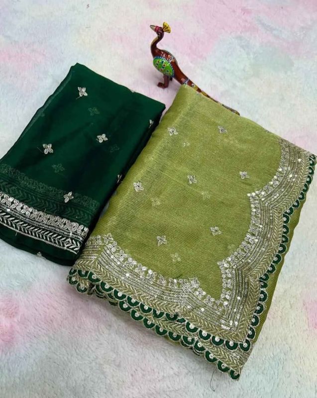 Cut work saree with blouse piece