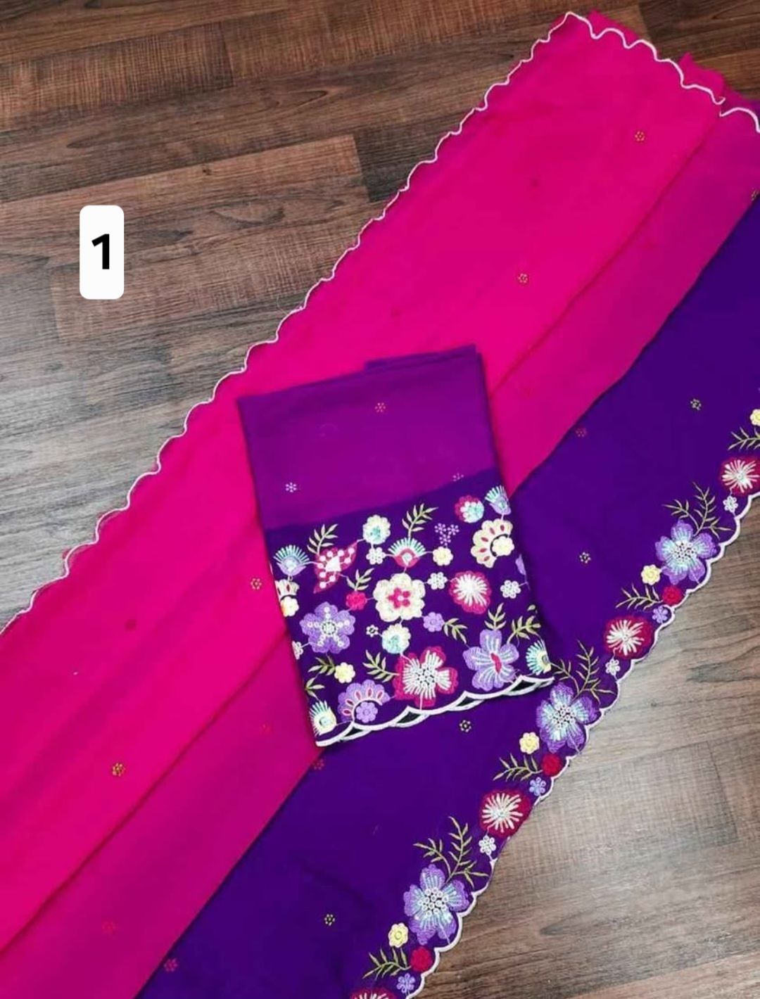 Georgette saree with thread work