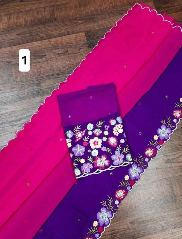 Georgette saree with thread work