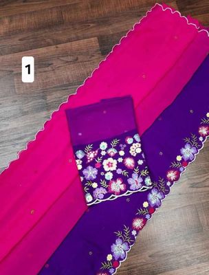 Georgette saree with thread work