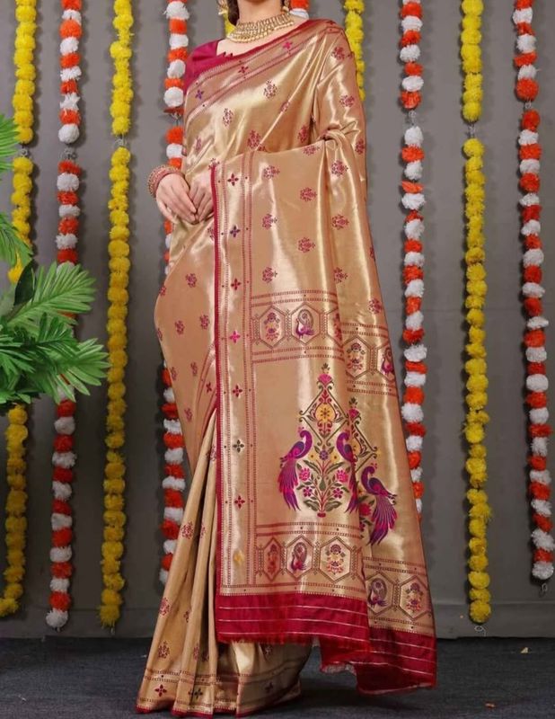 Pure silk handloom paithani zari sarees