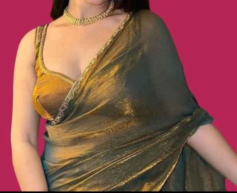 Double tone sea green saree chiffon silk