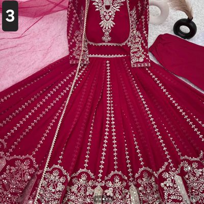 Anarkali with pents and dupatta set