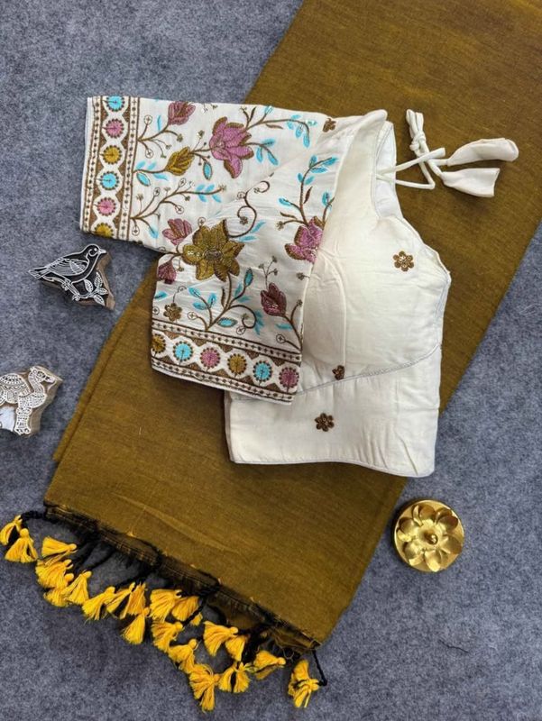 Stiched blouse with saree