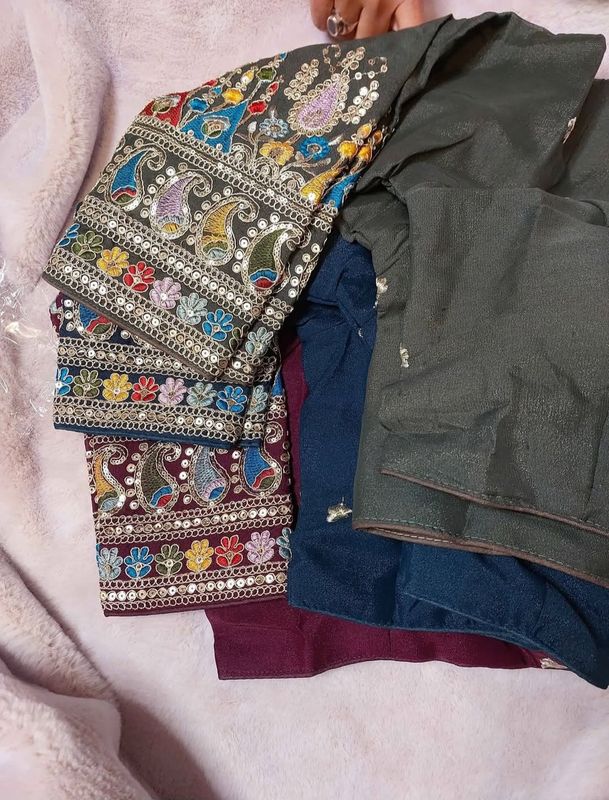 Full sleves blouse with embroidery