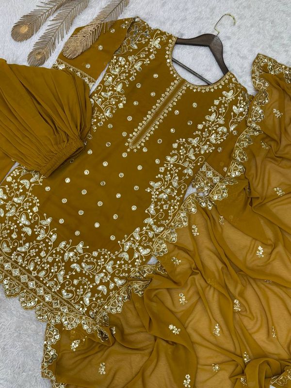 Heavy embroidery Georgette suit