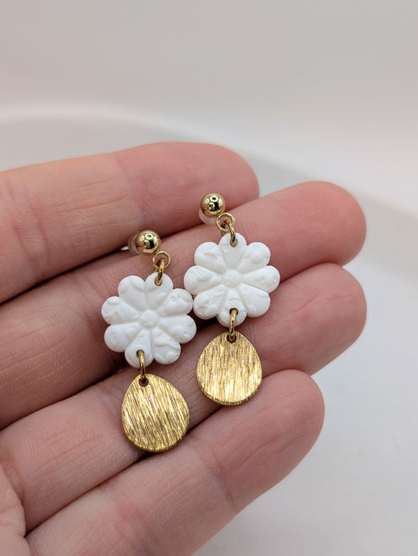 Ohrringe Blume Polymerton