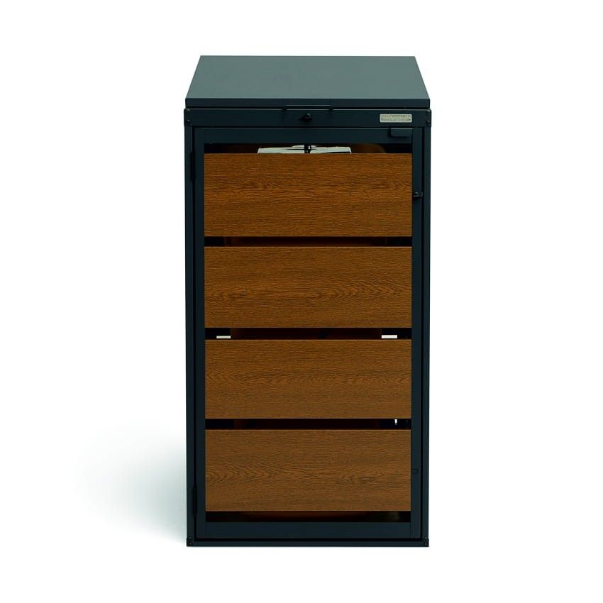 Zabudowa kosza 120L - 1 moduł - RAL 8003 dąb