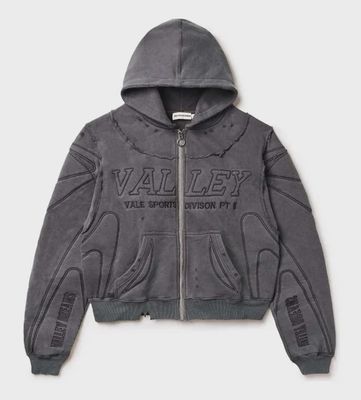 VALLEY BLACK ARMOR ZIP UP HOODIE