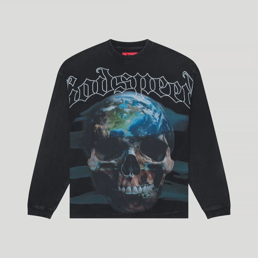 GODSPEED SKLOBE BLACK WASH LS TEE