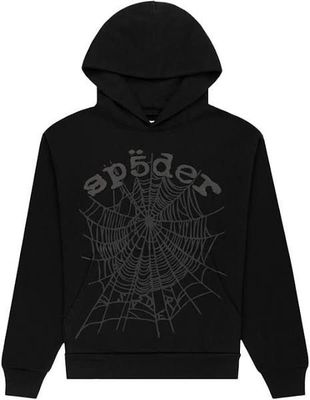 SP5DER PHANTOM WEB ZIP UP HOODIE BLACK