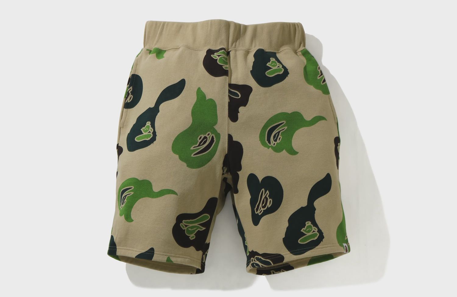 BAPE DEF CAMO WIDE SWEAT SHORTS YELLOW