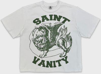 SAINT VANITY WHITE/GREEN LOGO TEE