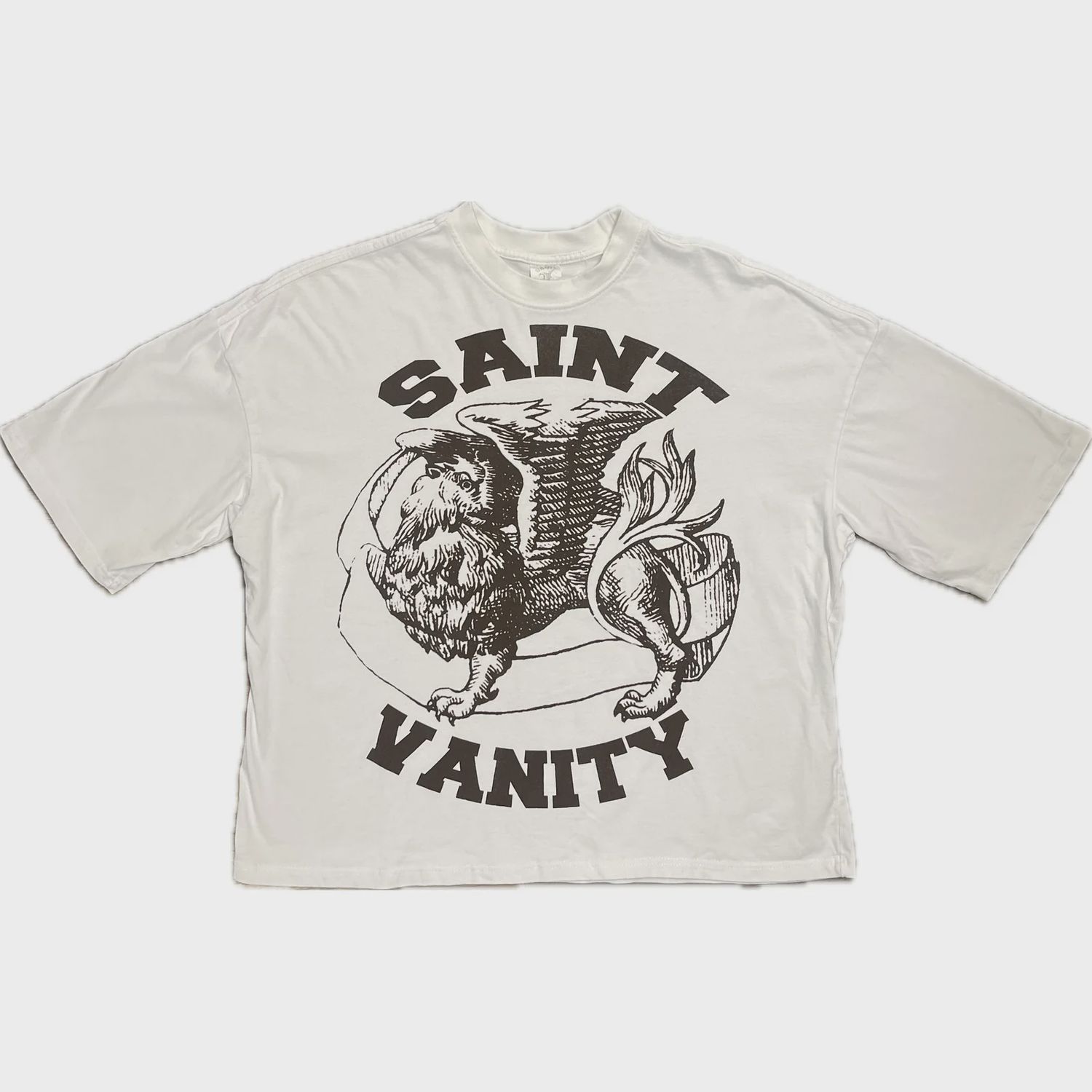 SAINT VANITY WHITE AND BROWN TEE