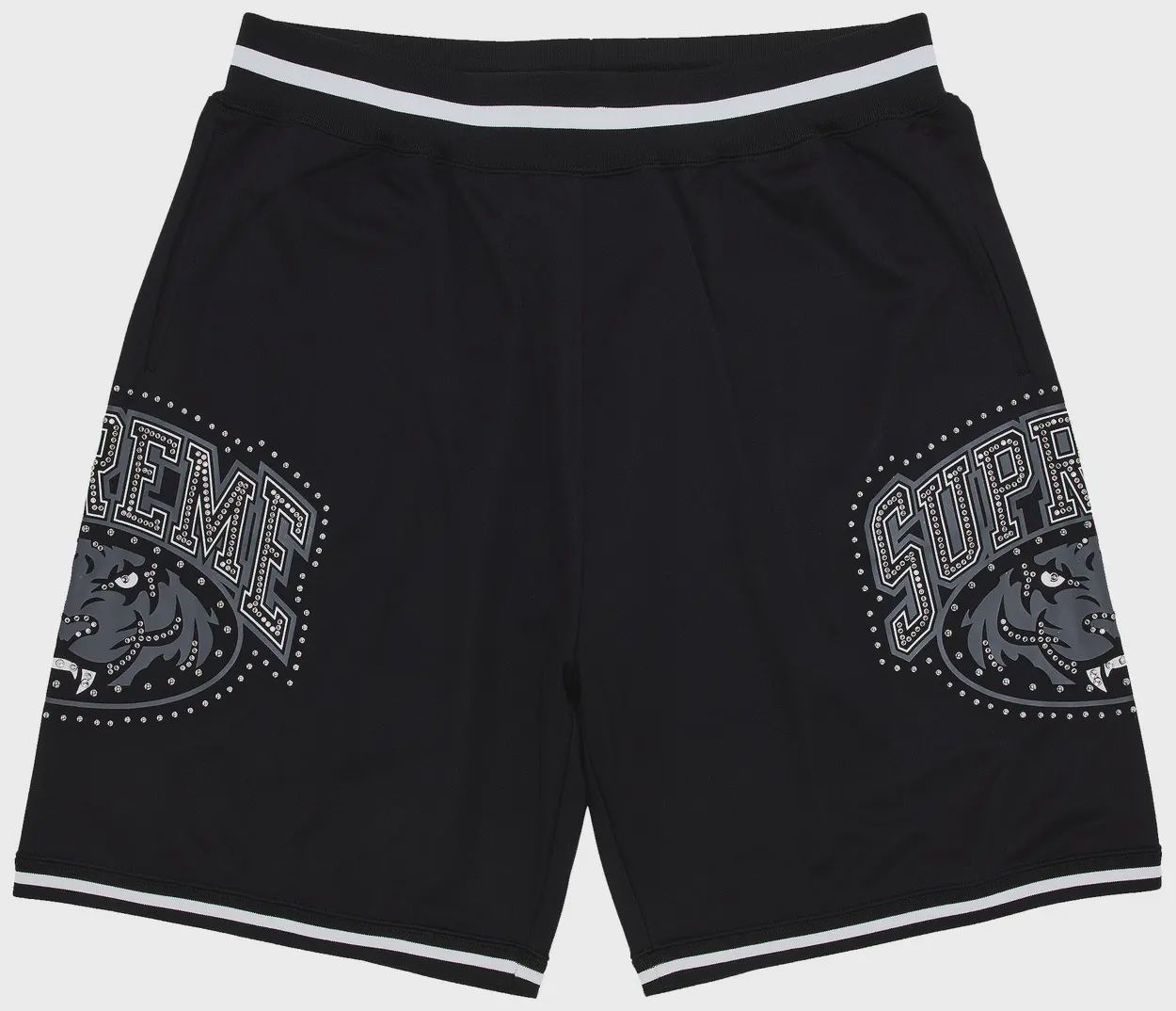 SUPREME STUDDED BASKETBALL SHORTS &quot;BLACK&quot;