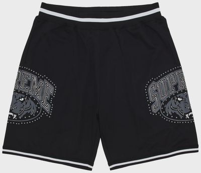SUPREME STUDDED BASKETBALL SHORTS &quot;BLACK&quot;