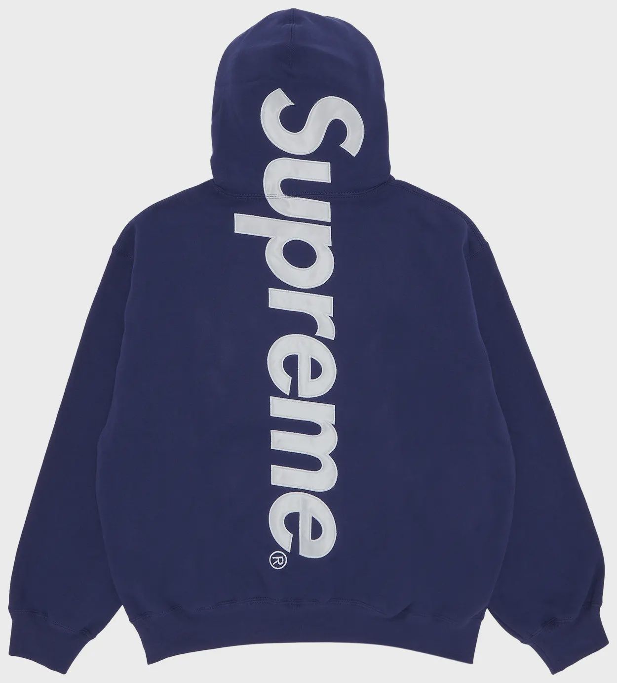 SUPREME SATIN APPLIQUE HOODIE &quot;WASHED NAVY&quot;