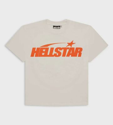 HELLSTAR STUDIOS REGULAR PRINT TEE CREAM/ORANGE