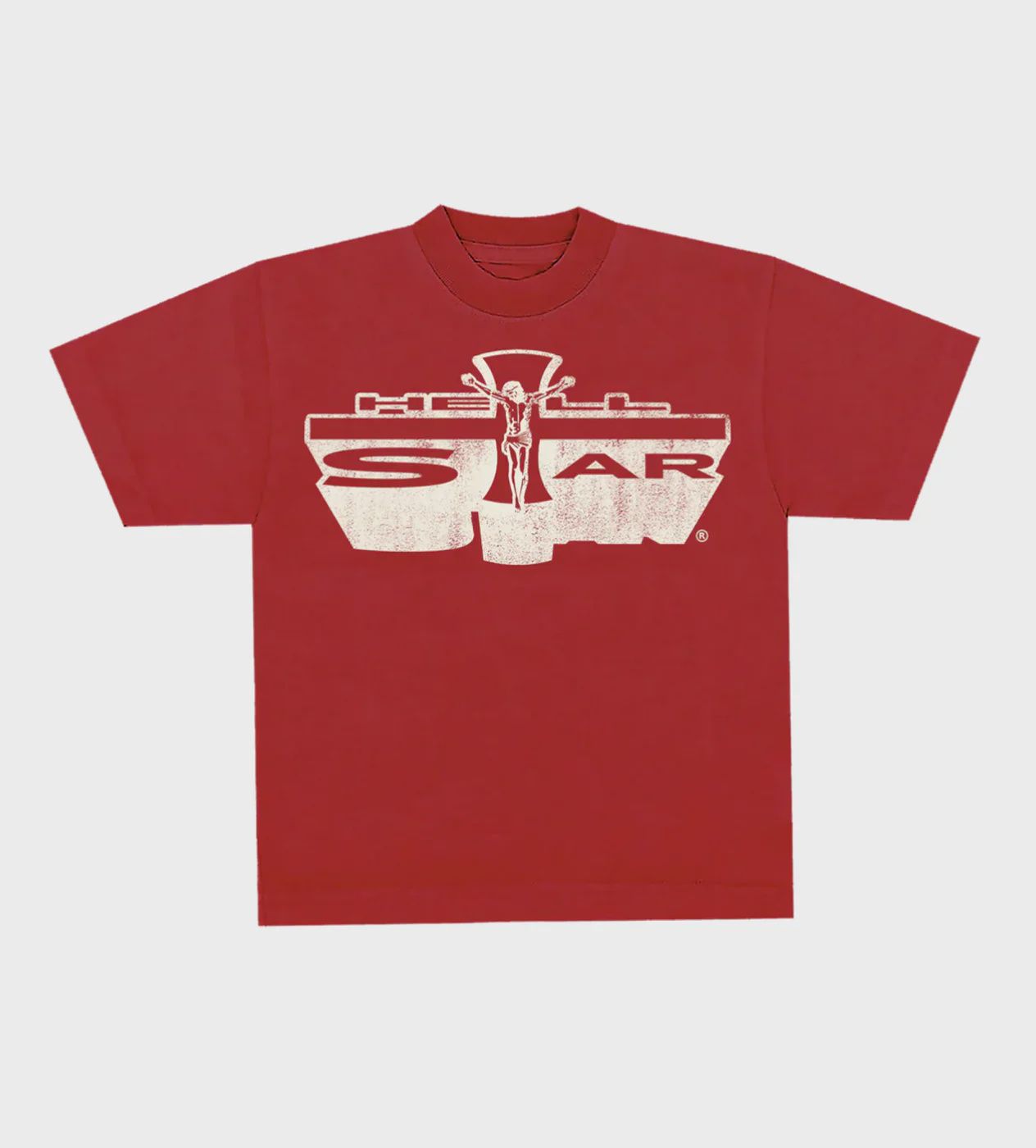 HELLSTAR STUDIOS JESUS EMBLEM TEE BLOOD RED