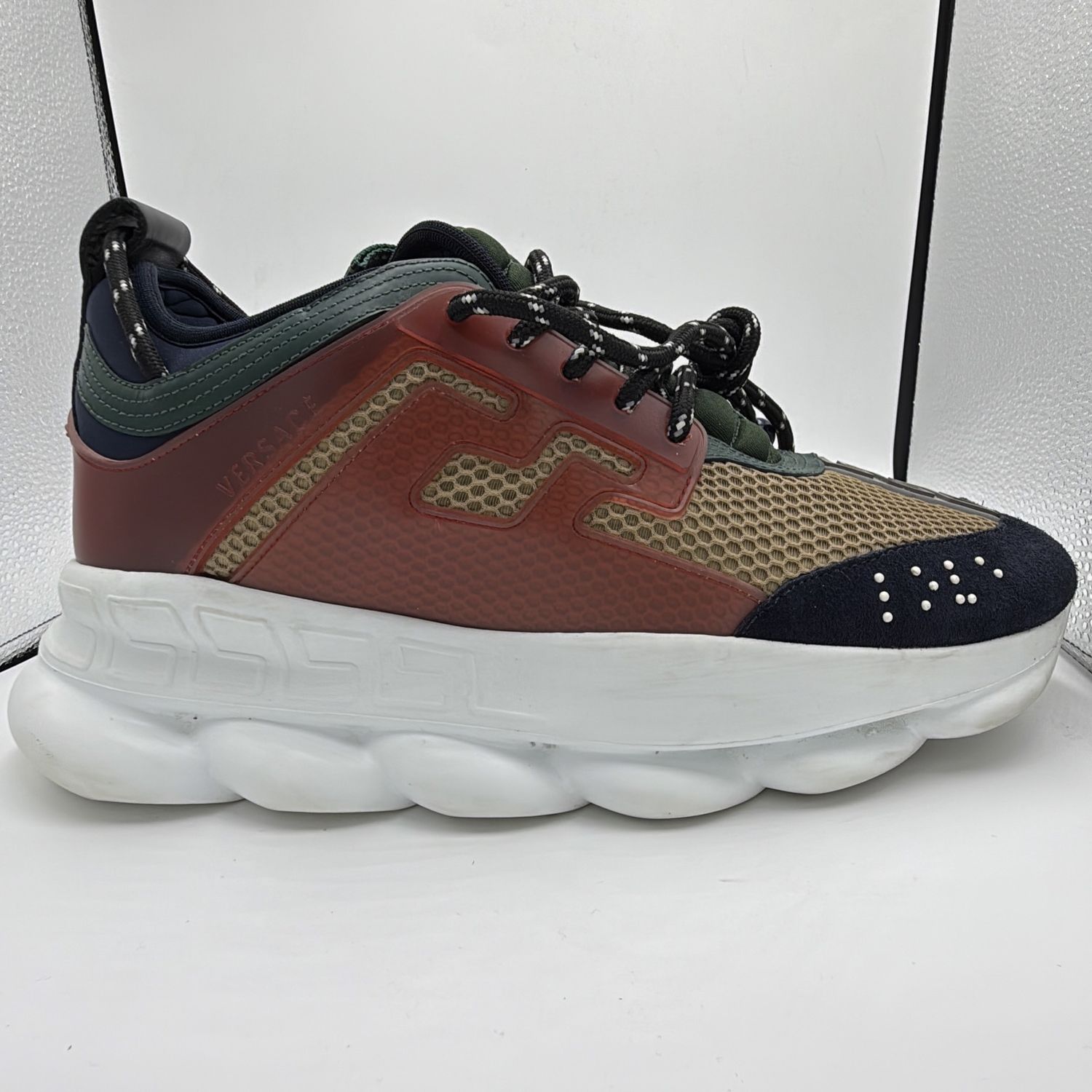 VERSACE BURGUNDY /CAMEL CHAIN REACTION 43(10-10.5)N.B.