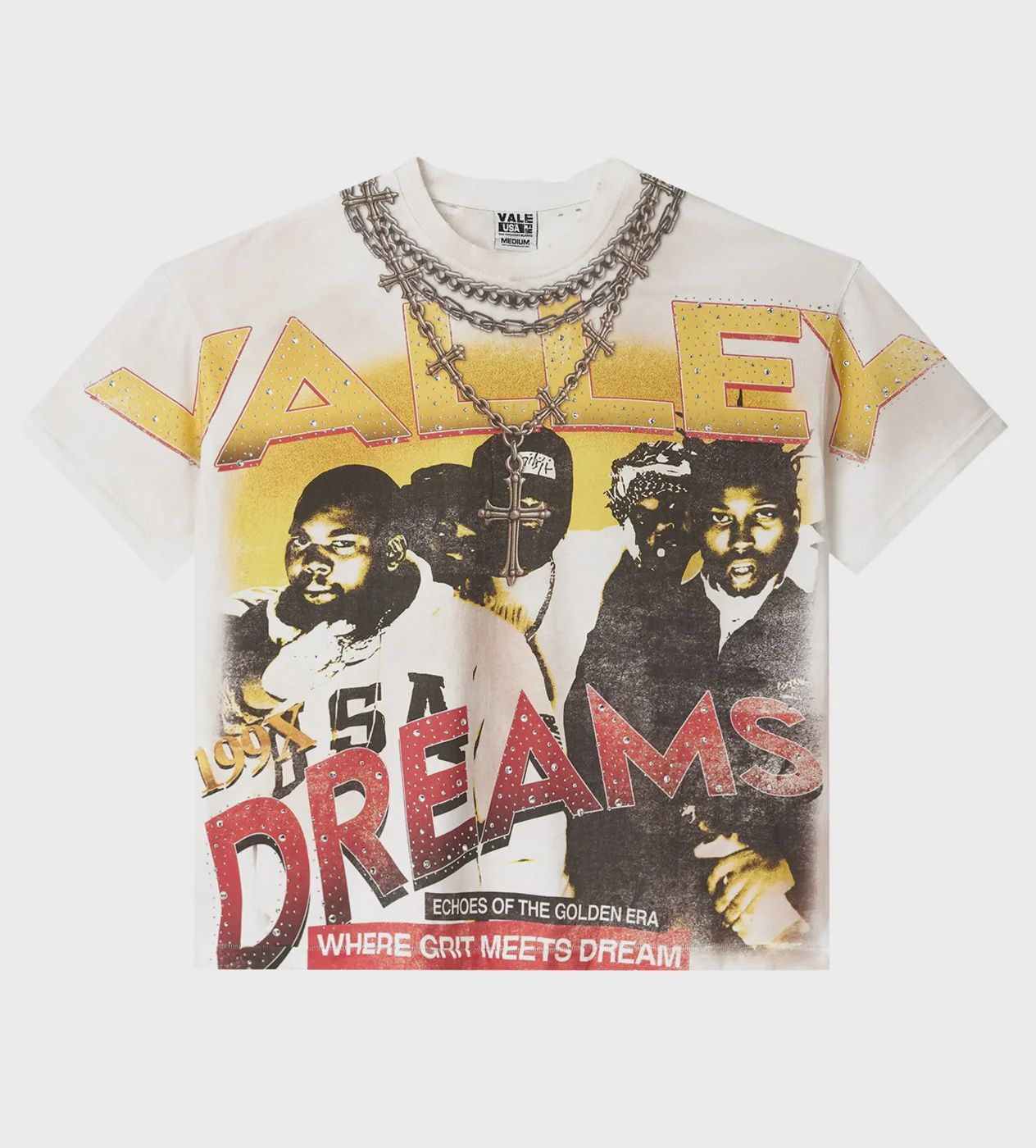VALE FOREVER GOLDEN CHAMBERS BLING TEE WHITE