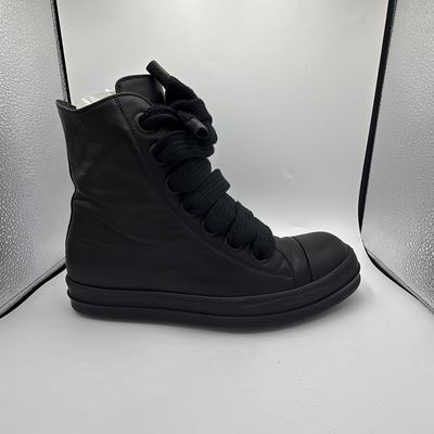 RICK OWENJUMBO LACE SNEAKERS &quot;TRIPLE BLACK&quot; SZ 43