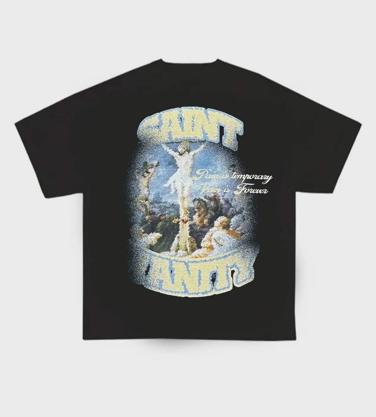 SAINT VANITY BLURRY CROSS TEE BLACK