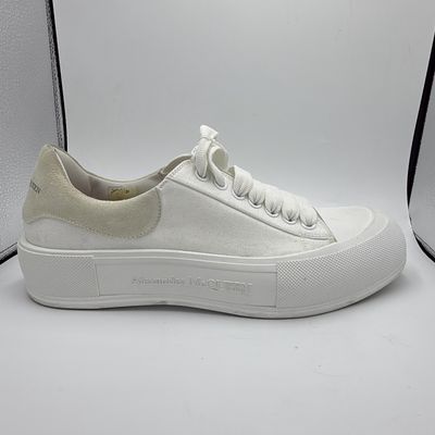 ALEXANDER MCQUEEN DECK PLIMSOLL LOW &quot;WHITE&quot; SZ 10.5-11