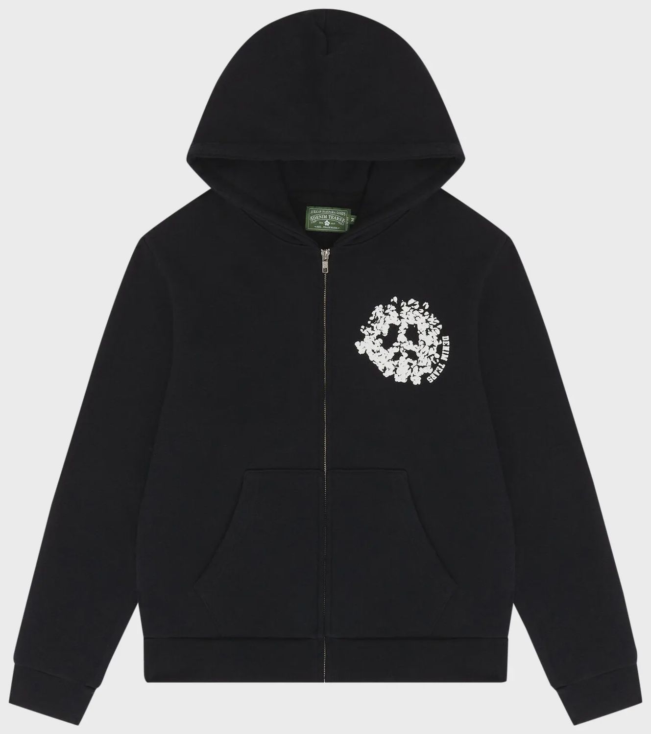 DENIM TEARS UNIVERSITY ZIP OODIE &quot;BLACK/WHITE&quot;
