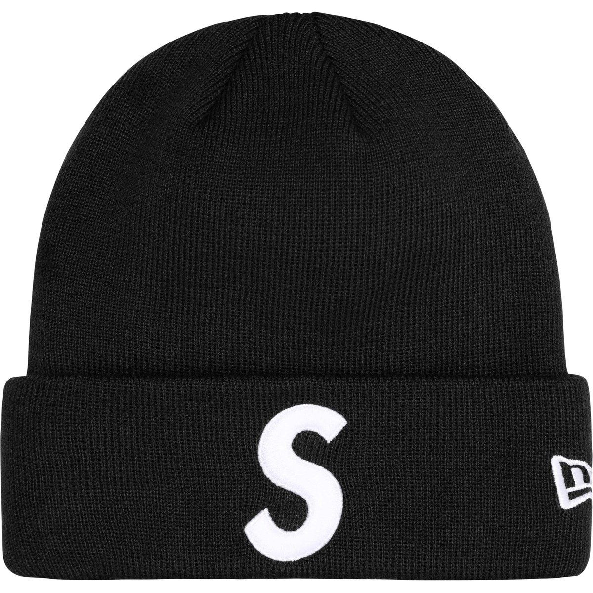 SUPREME X NEW ERA S LOGO BEANIE 2023, COLOR: BLACK