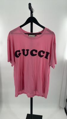 GUCCI LOGO PINK T SHIRT